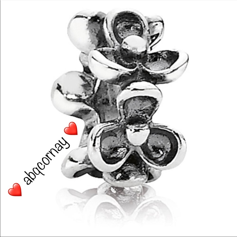 Pandora Retired Sterling Silver Floral Spacer Charm